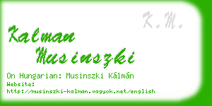 kalman musinszki business card
